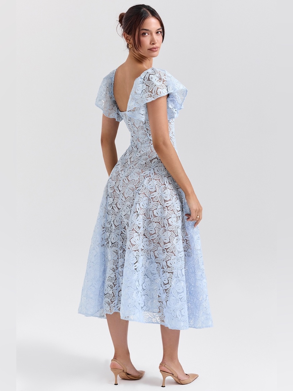 House of CB Austen Bluebell Floral Lace Midi Dress - Picture 3 of 7